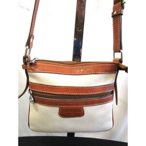Los Robles Polo Time Ivory & Brown Leather Crossbody Purse